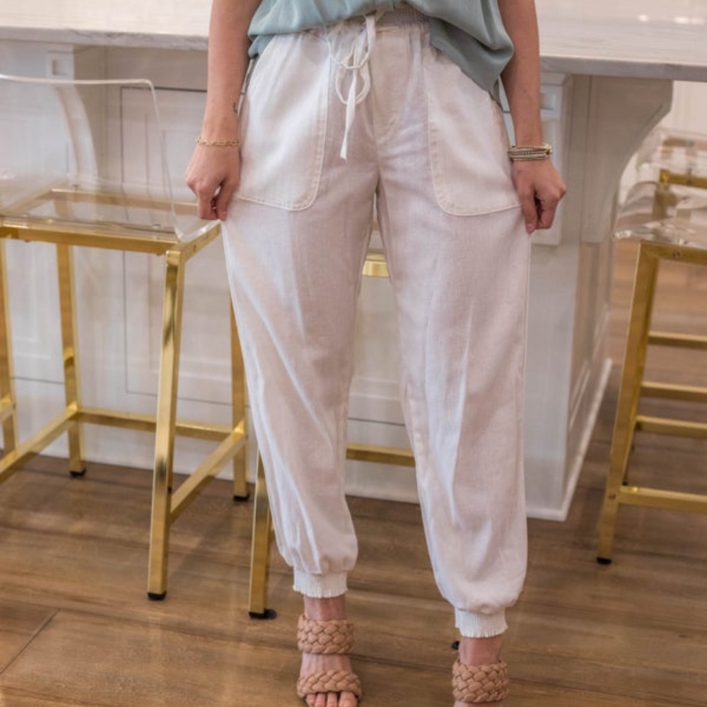 Ladies linen joggers